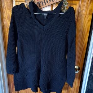 Style & Co. Black V-Neck Sweater